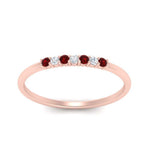 Load image into Gallery viewer, round-diamond-stacking-wedding-band-with-ruby-in-rose-gold-FD122844B2GRUDRANGLE3-NL-RG.jpg
