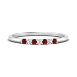 Load image into Gallery viewer, round-diamond-stacking-wedding-band-with-ruby-in-white-gold-FD122844B2GRUDRANGLE3-NL-WG.jpg
