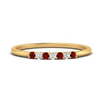 Load image into Gallery viewer, round-diamond-stacking-wedding-band-with-ruby-in-yellow-gold-FD122844B2GRUDRANGLE3-NL-YG.jpg
