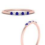 Load image into Gallery viewer, round-diamond-stacking-wedding-band-with-sapphire-in-rose-gold-FD122844B2GSABLANGLE3-NL-RG.jpg
