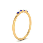 Load image into Gallery viewer, round-diamond-stacking-wedding-band-with-sapphire-in-yellow-gold-FD122844B2GSABLANGLE3-NL-YG.jpg
