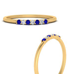 Load image into Gallery viewer, round-diamond-stacking-wedding-band-with-sapphire-in-yellow-gold-FD122844B2GSABLANGLE3-NL-YG.jpg
