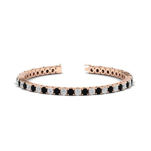 round-diamond-tennis-bracelet-with-black-diamond-7-carat-in-rose-gold-fdbrc8635rogblackangle2-7.00 ct-nl-rg