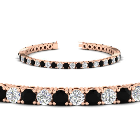 round-diamond-tennis-bracelet-with-black-diamond-7-carat-in-rose-gold-fdbrc8635rogblackangle2-7.00 ct-nl-rg