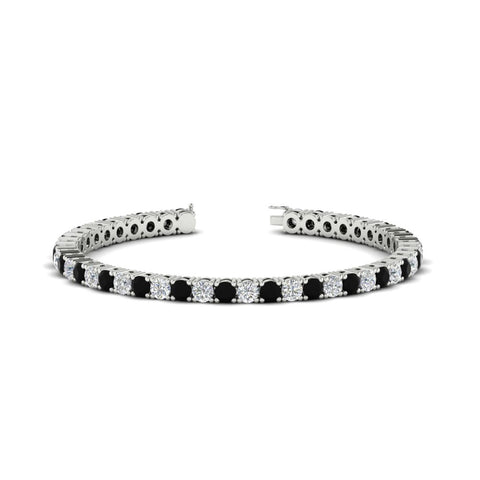 round-diamond-tennis-bracelet-with-black-diamond-7-carat-in-white-gold-fdbrc8635rogblackangle2-7.00 ct-nl-wg