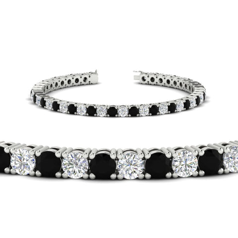 round-diamond-tennis-bracelet-with-black-diamond-7-carat-in-white-gold-fdbrc8635rogblackangle2-7.00 ct-nl-wg