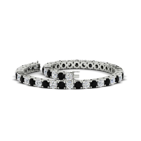 round-diamond-tennis-bracelet-with-black-diamond-7-carat-in-white-gold-fdbrc8635rogblackangle2-7.00 ct-nl-wg