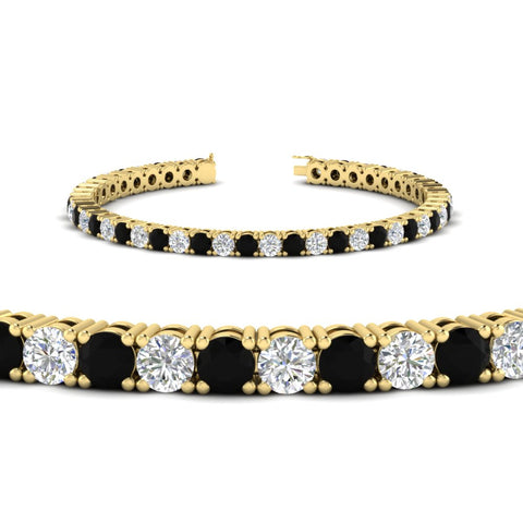 round-diamond-tennis-bracelet-with-black-diamond-7-carat-in-yellow-gold-fdbrc8635rogblackangle2-7.00 ct-nl-yg