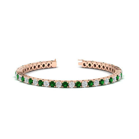 round-diamond-tennis-bracelet-with-emerald-7-carat-in-rose-gold-fdbrc8635rogemgrangle2-7.00 ct-nl-rg
