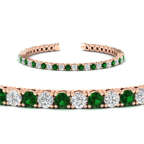 round-diamond-tennis-bracelet-with-emerald-7-carat-in-rose-gold-fdbrc8635rogemgrangle2-7.00 ct-nl-rg
