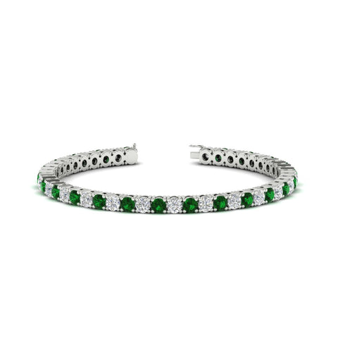 round-diamond-tennis-bracelet-with-emerald-7-carat-in-white-gold-fdbrc8635rogemgrangle2-7.00 ct-nl-wg