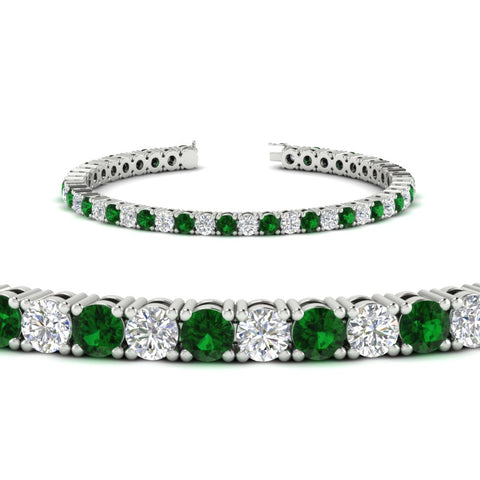 round-diamond-tennis-bracelet-with-emerald-7-carat-in-white-gold-fdbrc8635rogemgrangle2-7.00 ct-nl-wg