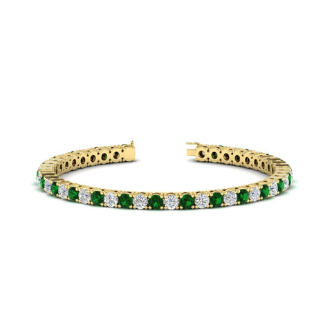 round-diamond-tennis-bracelet-with-emerald-7-carat-in-yellow-gold-fdbrc8635rogemgrangle2-7.00 ct-nl-yg