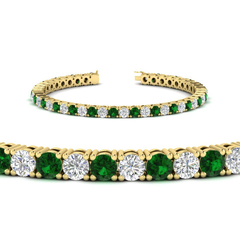 round-diamond-tennis-bracelet-with-emerald-7-carat-in-yellow-gold-fdbrc8635rogemgrangle2-7.00 ct-nl-yg