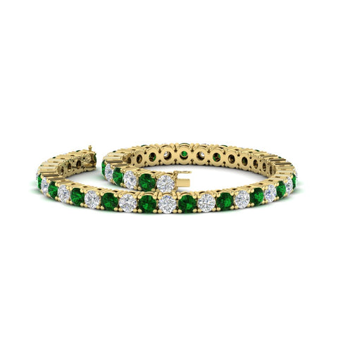 round-diamond-tennis-bracelet-with-emerald-7-carat-in-yellow-gold-fdbrc8635rogemgrangle2-7.00 ct-nl-yg