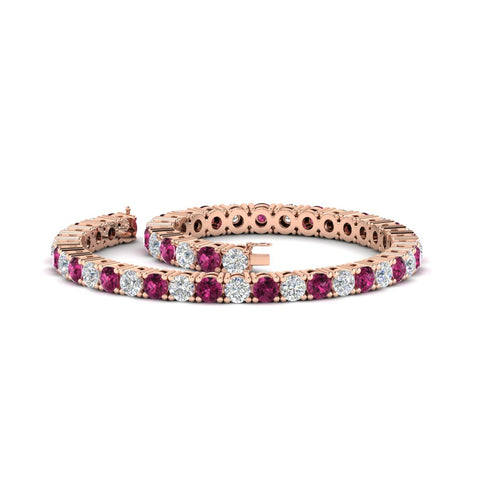 round-diamond-tennis-bracelet-with-pink-sapphire-7-carat-in-rose-gold-fdbrc8635rogsadrpiangle2-7.00 ct-nl-rg