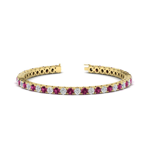 round-diamond-tennis-bracelet-with-pink-sapphire-7-carat-in-yellow-gold-fdbrc8635rogsadrpiangle2-7.00 ct-nl-yg