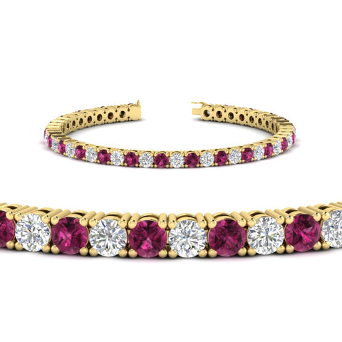 round-diamond-tennis-bracelet-with-pink-sapphire-7-carat-in-yellow-gold-fdbrc8635rogsadrpiangle2-7.00 ct-nl-yg