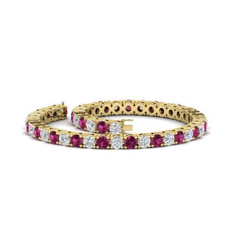 round-diamond-tennis-bracelet-with-pink-sapphire-7-carat-in-yellow-gold-fdbrc8635rogsadrpiangle2-7.00 ct-nl-yg