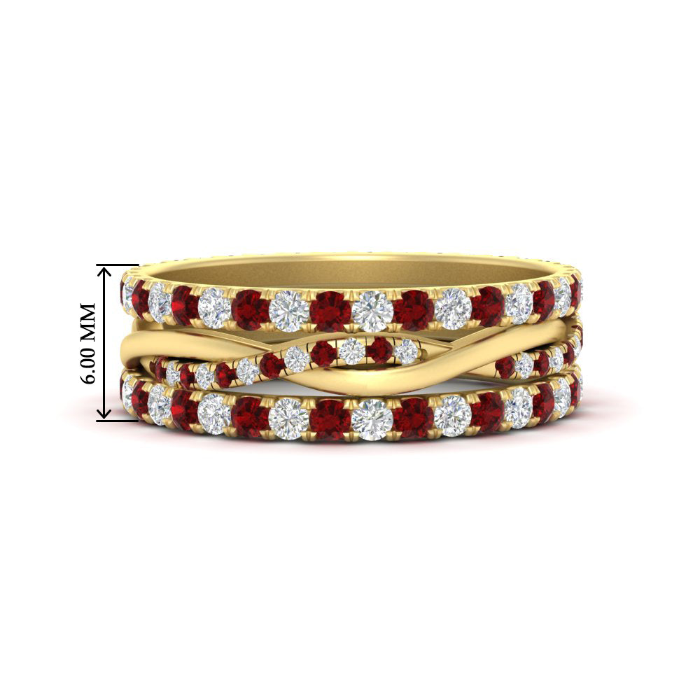 Triple Eternity Stack Ring