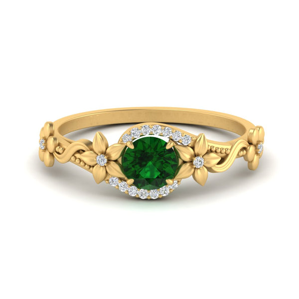 round-emerald-and-diamond-flower-engagement-ring-in-FD10057RORGEMGRANGLE3-NL-YG-GS