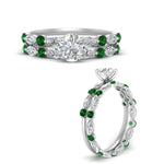 Load image into Gallery viewer, round-emerald-floating-marquise-accent-ring-with-eternity-wedding-band-in-white-gold-FDEWB9398ROGEMGRANGEL3-NL-WG.jpg?v=1758802264
