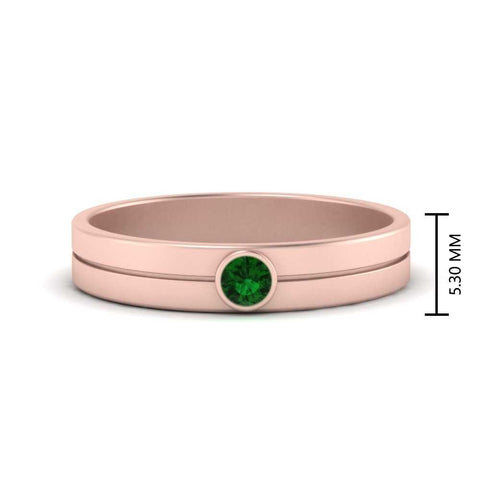 Round Inlay High Polish Mens Engagement Ring