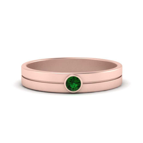 Round Inlay High Polish Mens Engagement Ring