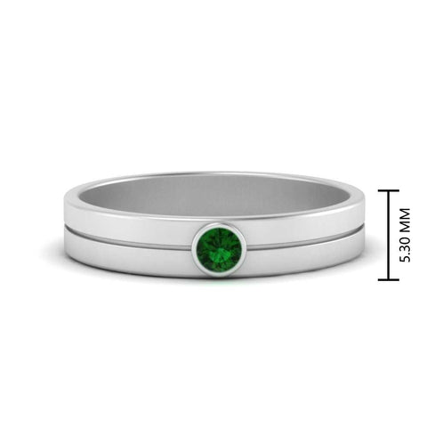 Round Inlay High Polish Mens Engagement Ring