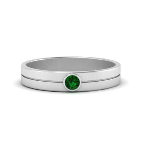 Round Inlay High Polish Mens Engagement Ring