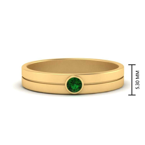 Round Inlay High Polish Mens Engagement Ring