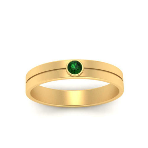 Round Inlay High Polish Mens Engagement Ring