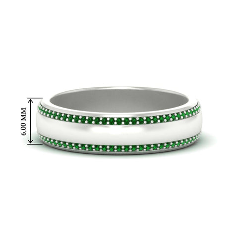 Beveled Edge Matte Eternity Mens Engagement Ring