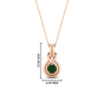 Load image into Gallery viewer, round-emerald-solitaire-infinity-knot-pendant-in-rose-gold
