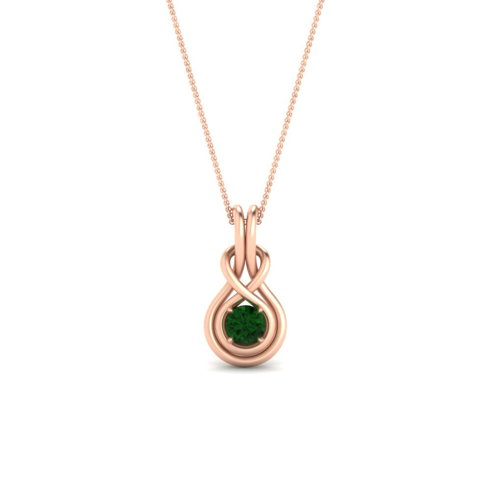 round-emerald-solitaire-infinity-knot-pendant-in-rose-gold