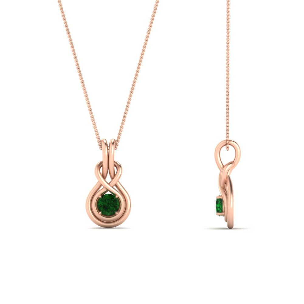 round-emerald-solitaire-infinity-knot-pendant-in-rose-gold