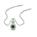 Load image into Gallery viewer, round-emerald-solitaire-infinity-knot-pendant-in-white-gold
