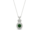 Load image into Gallery viewer, round-emerald-solitaire-infinity-knot-pendant-in-white-gold
