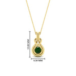 Load image into Gallery viewer, round-emerald-solitaire-infinity-knot-pendant-in-yellow-gold
