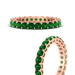 Load image into Gallery viewer, round-eternity-emerald-ring-for-engagement-ring-2-ctw.-in-rose-gold-FD11249ROBGEMGRANGLE3-2.00CT-NL-RG