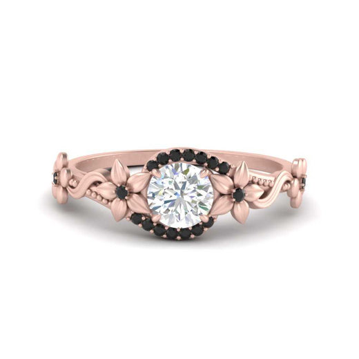 round-floral-halo-black-diamond-engagement-ring-in-FD10057RORGBLACKANGLE3-NL-RG