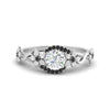 Load image into Gallery viewer, round-floral-halo-black-diamond-engagement-ring-in-FD10057RORGBLACKANGLE3-NL-WG