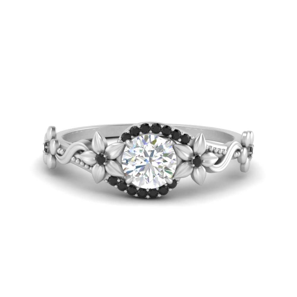 round-floral-halo-black-diamond-engagement-ring-in-FD10057RORGBLACKANGLE3-NL-WG