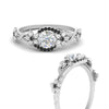 Load image into Gallery viewer, round-floral-halo-black-diamond-engagement-ring-in-FD10057RORGBLACKANGLE3-NL-WG