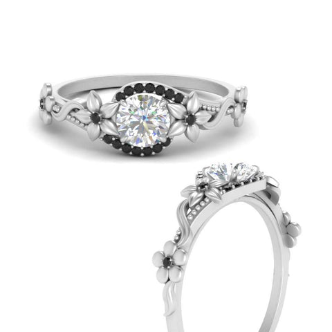 round-floral-halo-black-diamond-engagement-ring-in-FD10057RORGBLACKANGLE3-NL-WG