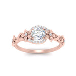 Load image into Gallery viewer, round-floral-halo-diamond-engagement-ring-in-FD10057RORANGLE3-NL-RG

