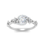 Load image into Gallery viewer, round-floral-halo-diamond-engagement-ring-in-FD10057RORANGLE3-NL-WG
