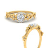 Load image into Gallery viewer, round-floral-halo-diamond-engagement-ring-in-FD10057RORANGLE3-NL-YG