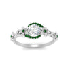 Load image into Gallery viewer, round-floral-halo-emerald-engagement-ring-in-FD10057RORGEMGRANGLE3-NL-WG