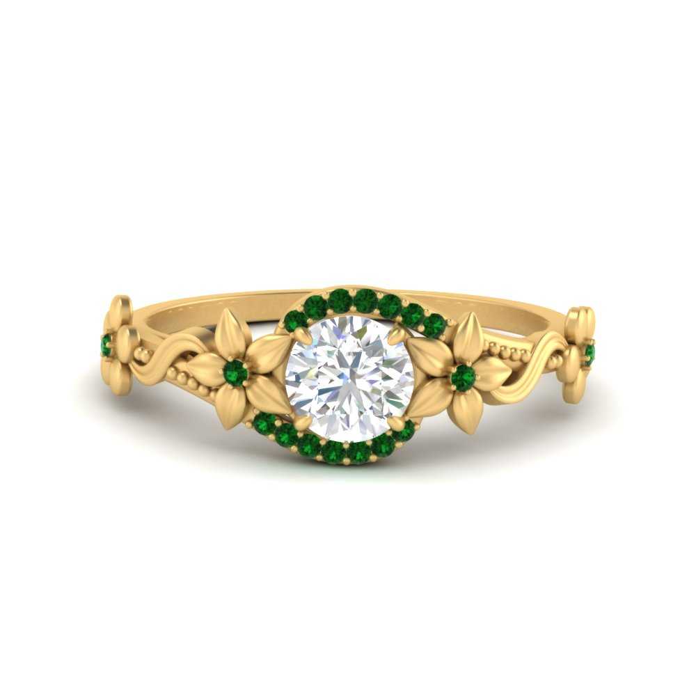 round-floral-halo-emerald-engagement-ring-in-FD10057RORGEMGRANGLE3-NL-YG